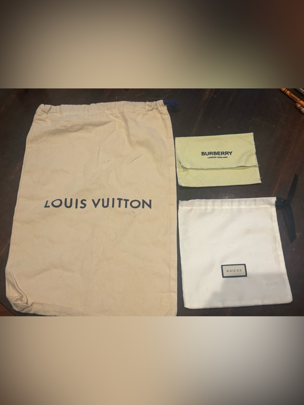 Authentic Burberry London England Dust Bag & Gucci Dust Bag Pouch.
